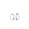 Pendientes aro liso plata con nudo frontal